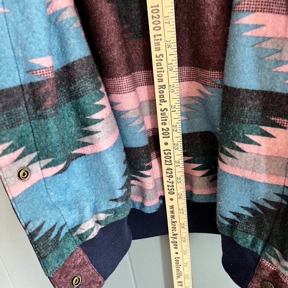 Vintage reversible‎ windbreaker jacket Aztec fleece Braetan XL navy 90s western - Picture 6 of 10